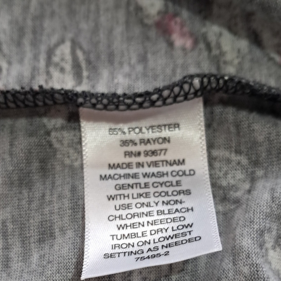Floral Grey Women's Arizona  top size XL Corps Onesize New - Picture 3 of 5